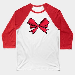 Christmas red gift ribbon, bow vector icon illustration. Baseball T-Shirt